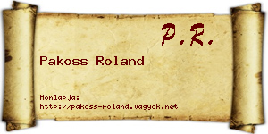 Pakoss Roland névjegykártya